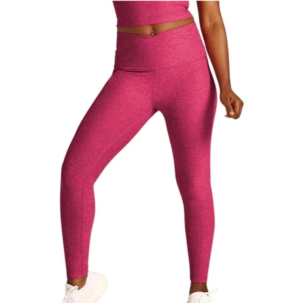 Beyond Yoga Spacedye Caught In The Midi High Waisted Legging - Cranberry Heather